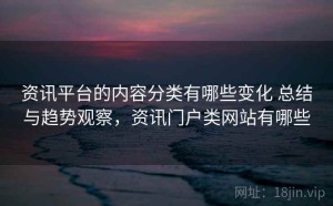 资讯平台的内容分类有哪些变化 总结与趋势观察，资讯门户类网站有哪些