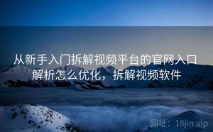 从新手入门拆解视频平台的官网入口 解析怎么优化，拆解视频软件