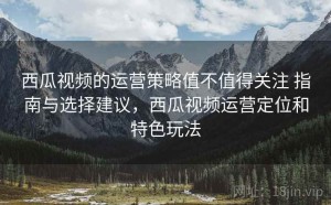 西瓜视频的运营策略值不值得关注 指南与选择建议，西瓜视频运营定位和特色玩法