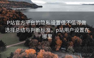 P站官方平台的隐私设置值不值得做 选择总结与判断标准，p站用户设置在哪里