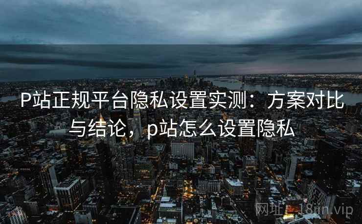 P站正规平台隐私设置实测：方案对比与结论，p站怎么设置隐私
