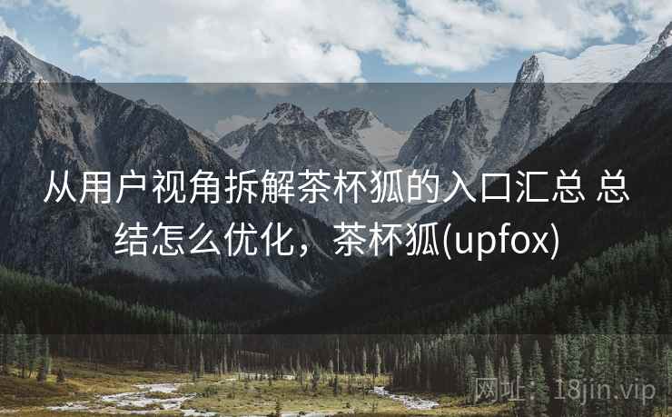 从用户视角拆解茶杯狐的入口汇总 总结怎么优化，茶杯狐(upfox)