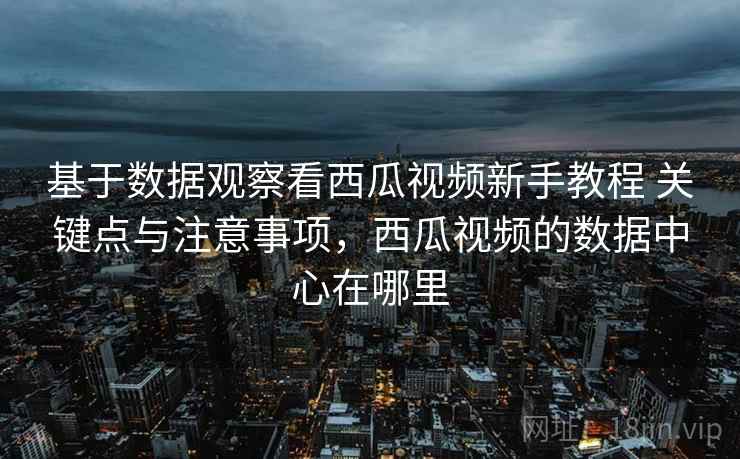 基于数据观察看西瓜视频新手教程 关键点与注意事项，西瓜视频的数据中心在哪里