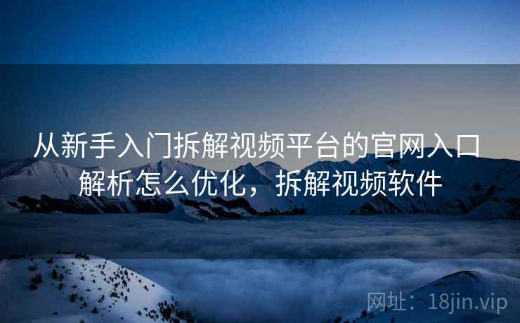 从新手入门拆解视频平台的官网入口 解析怎么优化，拆解视频软件