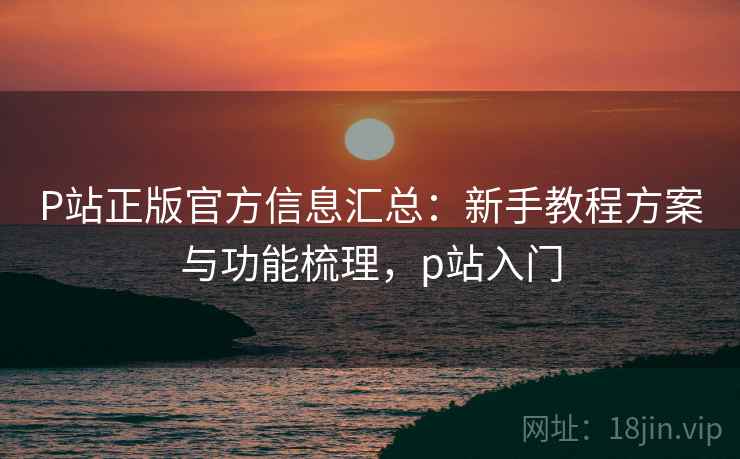 P站正版官方信息汇总：新手教程方案与功能梳理，p站入门