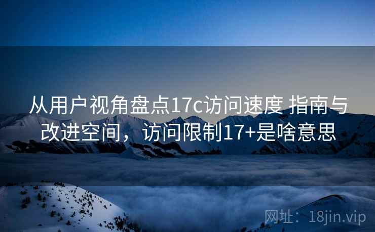 从用户视角盘点17c访问速度 指南与改进空间，访问限制17+是啥意思