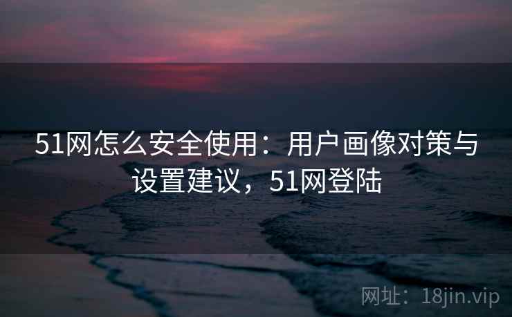 51网怎么安全使用:用户画像对策与设置建议,51网登陆 51网怎么安全使用:用户画像对策与设置建议,51网登陆